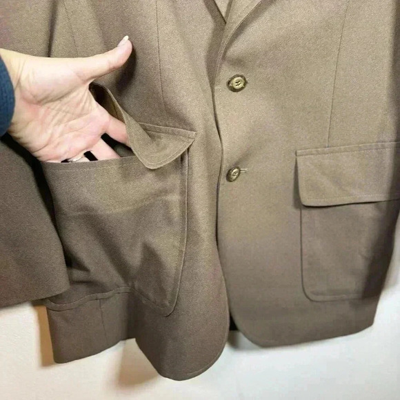 Vintage Hughes and Hatcher Sport Coat Suit Tan 1949 Usa Union Tag 40 42 Mens - Picture 4 of 13